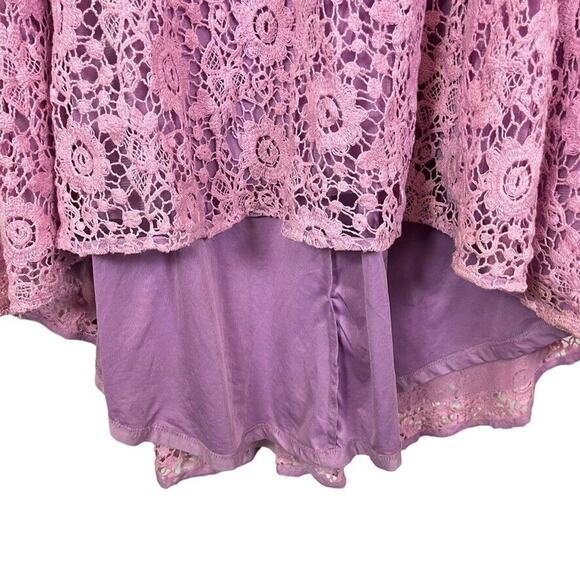 Sherri Hill Womens Formal Crochet Long Fit Flare Skirt Train Lavender sz 4 - Picture 5 of 16